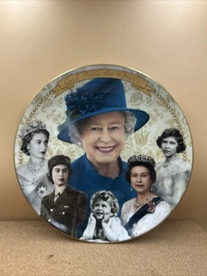 God Save The Queen Elizabeth II Royal Worcester 80 Birthday Commemorative Plate - Image 1 of 2