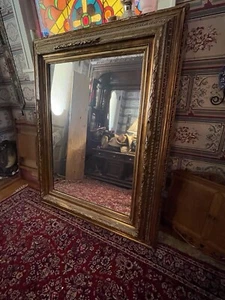 Monumental Victorian Overmantel Fireplace Framed Wall Mirror - Picture 1 of 4