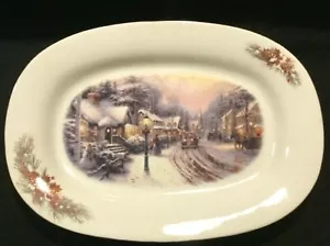 Hallmark Village Christmas Platter Thomas Kinkade 12.75” Winter Scene 2000 NWT - Bild 1 von 4