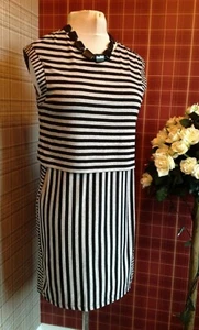 M&S 14S kurzes Jerseykleid 1980er inspiriert Urlaub Kreuzfahrt Party Arbeit Sommer neu mit Etikett - Bild 1 von 4