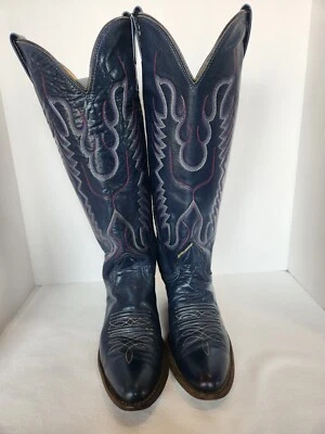 Botas occidentales Nocona para mujer talla 6 B cuero azul 6417A punta tacón de montar Foto 1 de 4