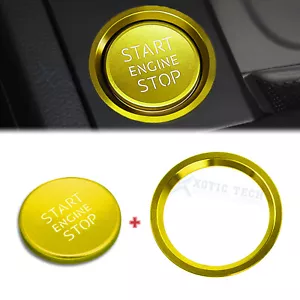 Set of Gold Engine Ignition Switch Button Decor Trim For Audi A4 A5 A6 A7 S4 S5 - Picture 1 of 8