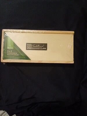 Personalised 2 In 1 Domino's Wooden Box Set Domino And Wooden Pick Up Sticks Set - Image 1 of 2