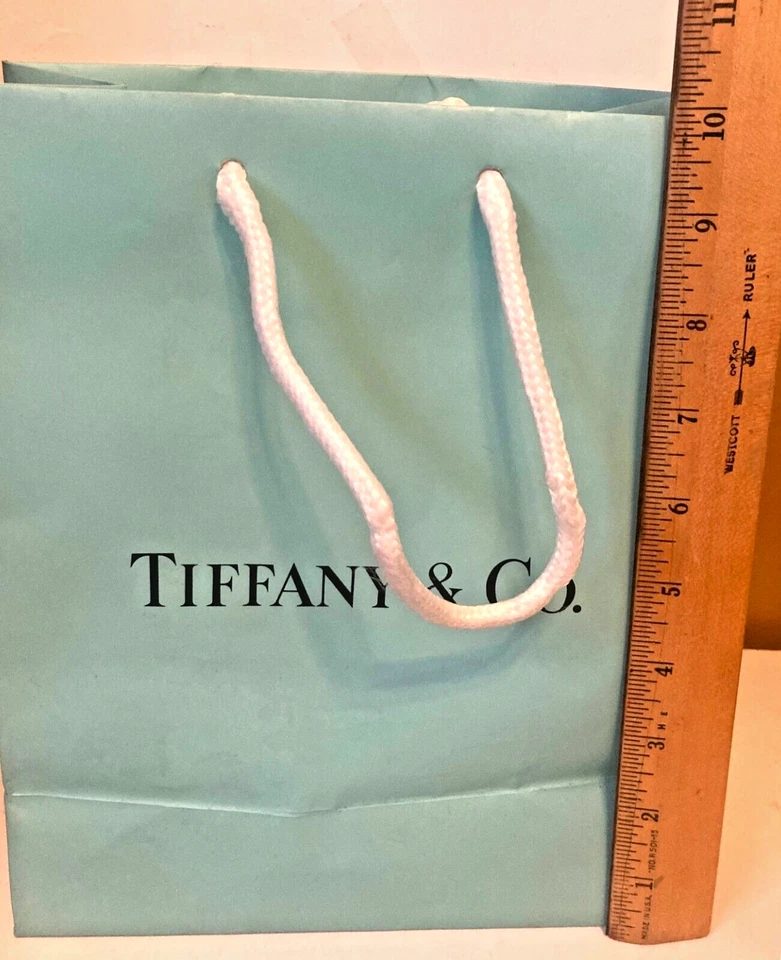 Tiffany & Co. Empty Shopping Gift Bag Blue Paper Bag  Med 8" x 10" Reusable - Image 1 of 4