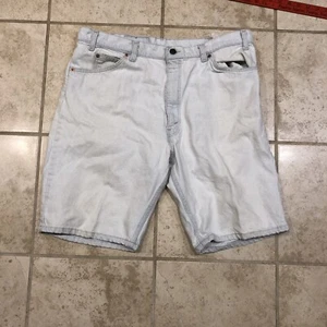 Vintage 70s Levi 550 shorts size 38 orange tab denim Measure 37 Distressed Faded - Picture 1 of 10