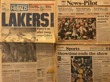 Los Angeles Lakers 1987 NBA Champs 2 Newspapers ~ Magic Johnson James Worthy
