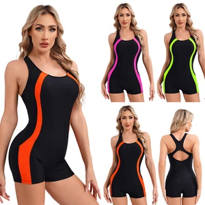 Women's Swimsuit Surfing Bathing Suit Racerback Swimwear Pool Party Bodysuit - Picture 1 of 19
