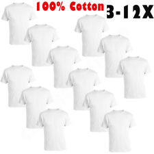 3-12-Pack Crew-Neck For Men's 100% Cotton Tagless T-Shirt Undershirt Tee White