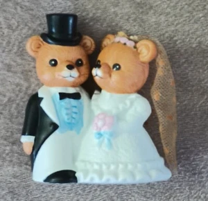 Vintage Homco Figurine Porcelain Teddy Bears Bride and Groom - Picture 1 of 4