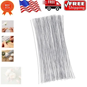 Bulk 300 White Floral Wire Stems - Pre-Cut 22 Gauge for Crafts & Arrangements - Picture 1 of 9