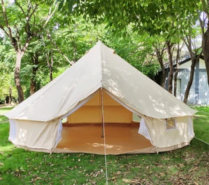 5M Canvas Bell Tent With Stove Hole 4 Season Waterproof Camping Tent for Family - Picture 1 of 11
