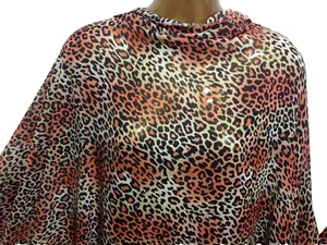 Vestido/tela artesanal de gasa suave naranja quemada con estampado de animal/leopardo*P&P GRATIS* - Imagen 1 de 7