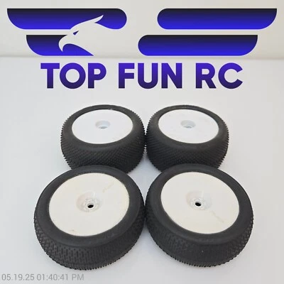 Pro-Line RC #8215 Square Fuzzie Tires w/ White Wheels - Image 1 of 4