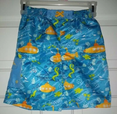 UV Skinz Blue & Orange Submarine Turtles Ocean Boy's size 7 Swim Trunks New - Image 1 of 4