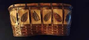 Cestino In Vimini E Legno Vintage - Foto 1 di 3
