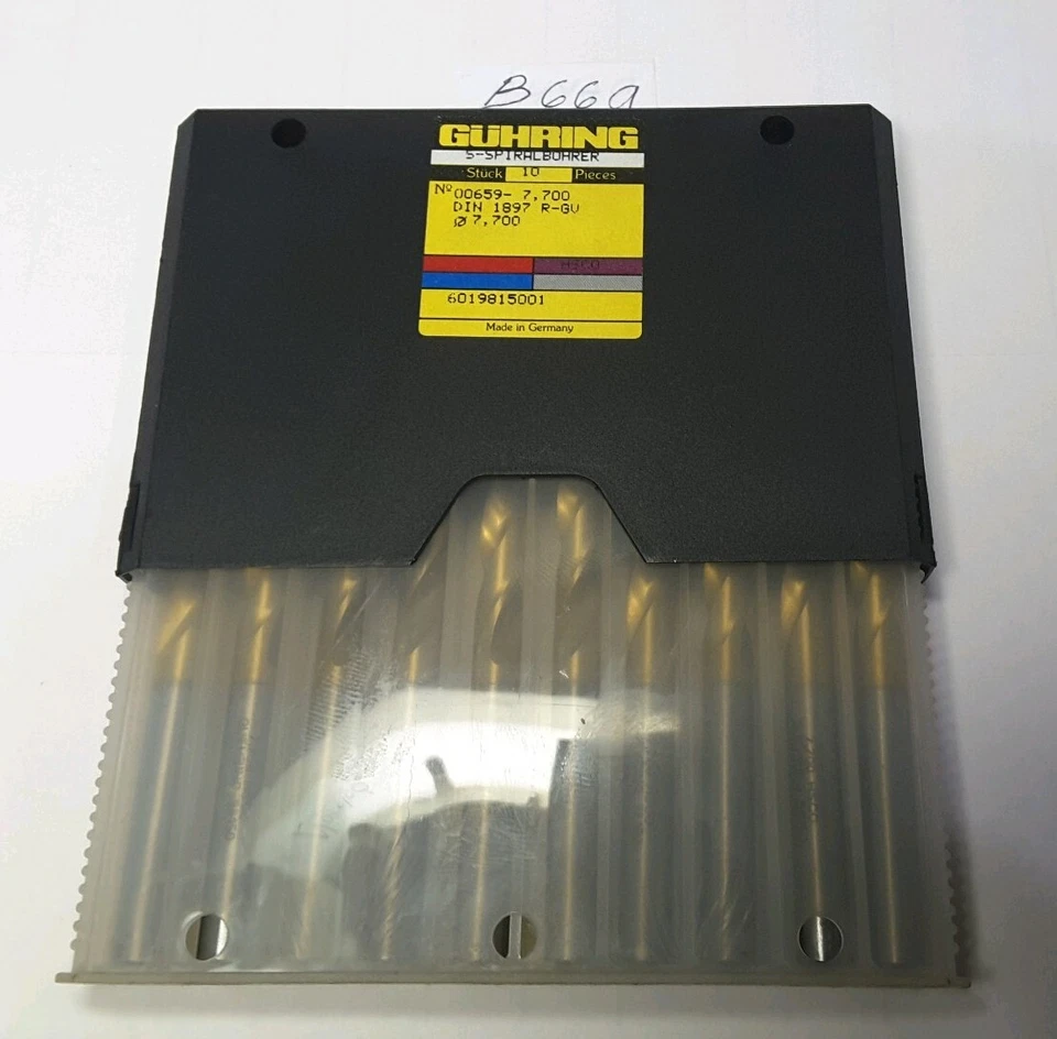 GUHRING 7,7 MM (.303) HSCo TALADROS DE LONGITUD DE TROZO DE 2 FLAUTAS 10 PIEZAS  Foto 1 de 1