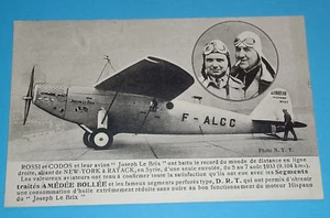 CPA AVIATION - ROSSI et CODOS et leur avion Joseph Le Brix - Imagen 1 de 2