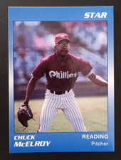 1989 Reading Phillies GLOSSY Chuck McElroy #18