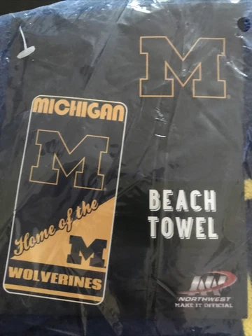Michigan Wolverines 30x60 Beach Towel Brand New In Original Package Cover