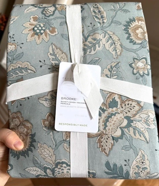 Pottery Barn Brooke Duvet Cover Blue King 2 Std Shams Palampore Floral 3pc New🦩 - Image 1 of 1