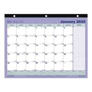 ® Calendario mensual de almohadilla de escritorio 2025, 12 meses, enero a diciembre, tres agujeros... - Imagen 1 de 6