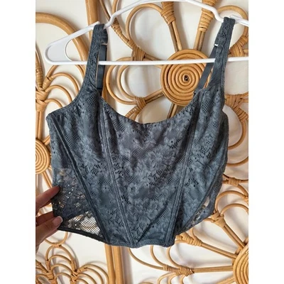 Sujetador Bralette Gilly Hicks Mujer Talla L Gris Azul Encaje Ajustable Estructurado Foto 1 de 3
