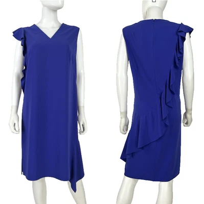 $1.3K Akris NUEVO CON ETIQUETAS 12 US 48 IT 42 L Vestido Púrpura Cambio Cóctel Volantes Cremallera Pasarela Foto 1 de 4