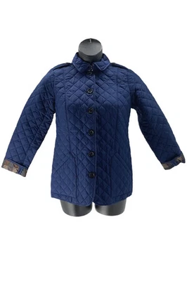 Chaqueta de Granero Acolchada Joan Rivers con Forro Estampado Azul Marino Foto 1 de 3