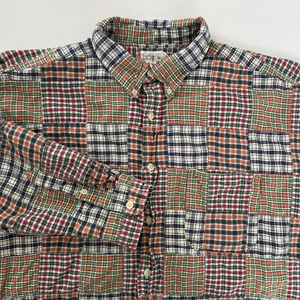 J Crew Oarsman Shirt Mens Size XL Patchwork Madras Button Up Preppy Colorful Vtg - Picture 1 of 12