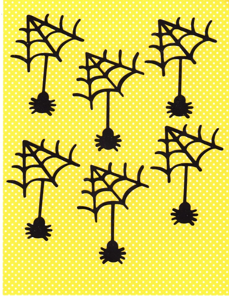 Teia de aranha com corte de aranha - 3,75 pol x 2,25 pol.- 6 ea-preto-Halloween - aranha - Imagem 1 de 1