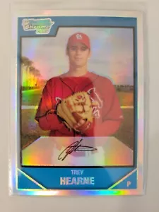Trey Hearne 1st Bowman Refractor 16/500 2007 Bowman Chrome Baseball - Picture 1 of 2