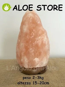 Rosa Himalaya Salzlampe Gewicht 2/3 kg mit Holzsockel, Draht und Glühbirne - Bild 1 von 1
