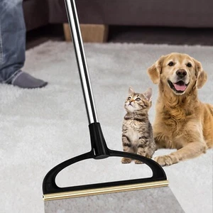 Carpet Rake for Pet Hair Removal, Reusable Pet Hair Removal Broom with 56” Long - Picture 1 of 7