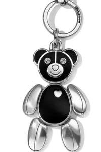 NWT Brighton BEAR Black Silver Jointed Crystal Handbag Fob Keychain MSRP $52 - Picture 1 of 3