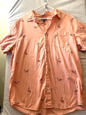 Urban Pipeline Shirt Mens SZ XXLARGE Pink Flamingo Button Front Shirt Preppy  - Image 1 of 4