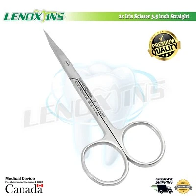 2x Iris Scissors 3.5", STR Surgical, Dental Instruments Scissors Germany SS CE - Image 1 of 3