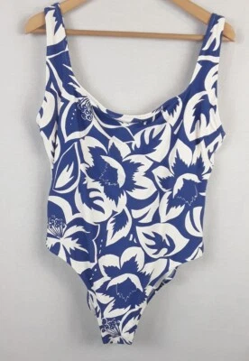  Madewell Second Wave Square-Neck Tank One-Piece Swimsuit in Tropicale Sz- XL  - Image 1 of 4