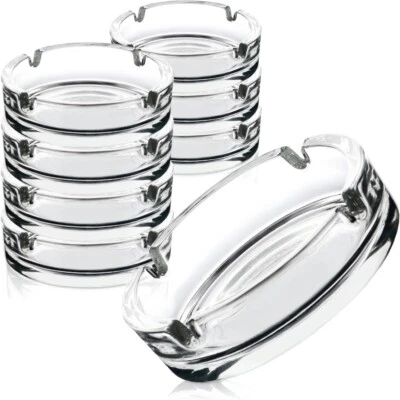 STIMO 8x Aschenbecher Glas Tischaschenbecher Ascher rund massiv Gastro Zigaretten Bar