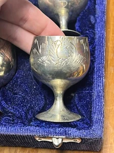 Silver Plated Mini Wine Glasses - Set of 6 - Picture 1 of 2