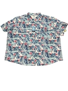 NWT! Izod Saltwater Shirt Mens 4XL Floral Flamingo Button-up Beach Performance - Picture 1 of 16