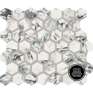 Daltile Lamora Capri 12"x10" Glazed Ceramic Hexagon Mosaic Tile 9.72 sq ft/Case
