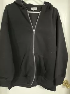 Sudadera con capucha rosa descolorida cremallera completa para mujer negra XL - Imagen 1 de 4