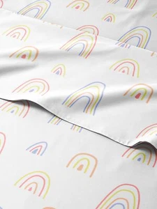 Kids Rainbow Queen Sheet Set - Cute 4 Piece Queen Bed Sheets For Girls - Deep... - Picture 1 of 6