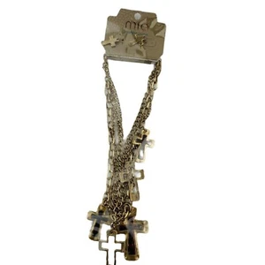 Mia Inspirations Juego de 3 Cadenas Cruces Collar y Pendiente Cobre Dorado Colores - Imagen 1 de 5
