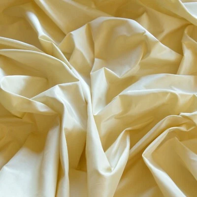 Iridescent Cream Silk Taffeta, 100% Silk Fabric, 54" W, By The Yard (TS-7016) - Image 1 of 3