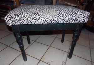 Black Leopard Print Vanity Bench  (JLC-VB-94) - Picture 1 of 5