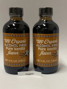 2 Packs New Trader Joe's Organic Alcohol Free Pure Vanilla Flavor 4 fl oz Each - Picture 1 of 2