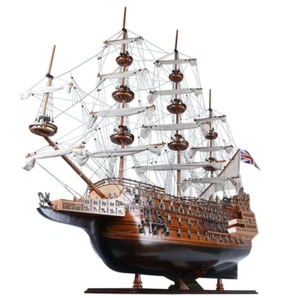 XL HMS Sovereign of the Seas 1637 Tall Ship Wood Model 58" Fully Built Warship - Picture 1 of 11