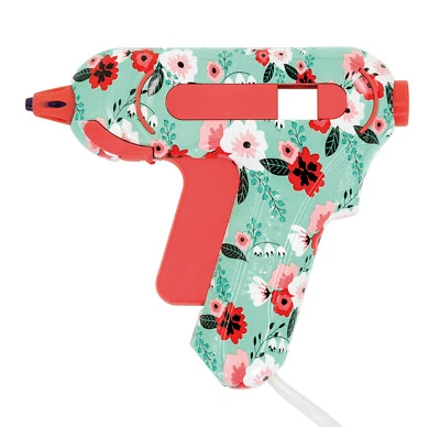 Westcott Mini Heißklebepistole Floral, DIY Heißkleber inkl. 2 x Heißklebesticks