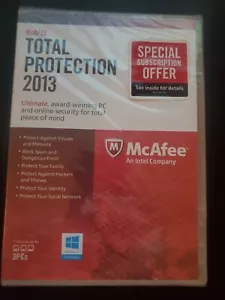 McAFEE MTP13EMB1RAAN Total Protection 2013 for 1PC NEW SEALED Ultimate Security - Picture 1 of 2